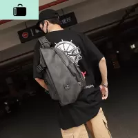 2020新款休闲胸包男韩版单肩包男时尚潮流斜挎包防水运动背包灰色NEW LAKE 灰色胸包