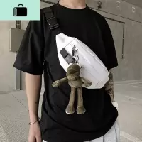 胸包男ins超火小包学生休闲单肩斜挎包日系背包腰包女帆布运动包NEW LAKE男士腰包