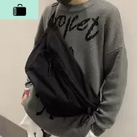 胸包男大容量简约纯色日系学生背包单肩包街头斜挎包潮运动腰包女NEW LAKE男士腰包