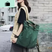 ins风新款 做旧帆布包女学生双肩女背包15.6寸大容量电脑包旅行包NEW LAKE女士双肩包