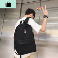 韩版帆布背包初中高中大学生书包男时尚潮流青少年双肩旅行电脑包NEW LAKE OK手势