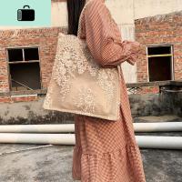 仙女蕾丝包包女2020新款韩国手提休闲复古夏天刺绣水桶包单肩包NEW LAKE女士单肩包