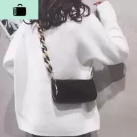 漆皮小包包女包新款2020亮面手提小方包质感百搭洋气单肩斜挎包潮NEW LAKE女斜挎包