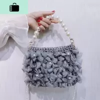 手工编织包女diy自制材料包2020新款百搭钩针编制珍珠手提斜挎包NEW LAKE女斜挎包