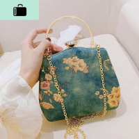 口金汉服包包女2019新款秋冬复古印花旗袍手提包百搭手拿包妈妈包NEW LAKE