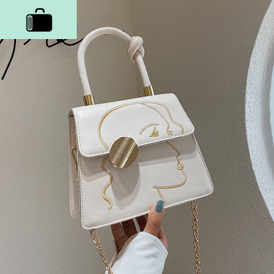 质感包包女2020流行新款时尚刺绣手提小方包链条单肩斜挎包NEW LAKE女斜挎包