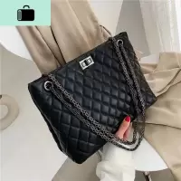 时尚大包包2020新款手提包斜挎单肩包简约女包韩版菱格链条女包潮NEW LAKE女士单肩包
