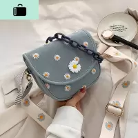 网红花朵链条小包包女2020新款潮百搭宽肩带单肩包斜挎时尚马鞍包NEW LAKE女士单肩包