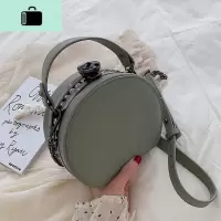 质感包包女2019新款潮韩版手提百搭单肩包时尚链条锁扣斜挎小圆包NEW LAKE女士单肩包