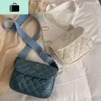 春夏质感女包2020新款韩版时尚宽肩带菱格百搭链条单肩斜挎小方包NEW LAKE女士单肩包