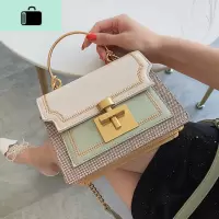 上新高级感洋气包包女包2020新款时尚质感撞色单肩斜挎链条小方包NEW LAKE女士单肩包
