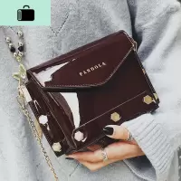 包包女2020新款潮ins超火时尚漆皮休闲铆钉百搭链条单肩斜挎女包NEW LAKE女士单肩包