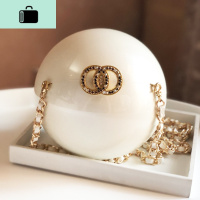 2020新款圆球链条大珍珠包包亚克力白色圆形单肩斜挎晚宴迷你女包NEW LAKE女士单肩包