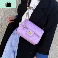 洋气单肩小包包女包2020流行新款潮时尚链条斜挎包百搭菱格小方包NEW LAKE女士单肩包