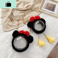 自制手工编织包包女diy材料包亚克力卡通小圆包透明链条斜挎包NEW LAKE女斜挎包