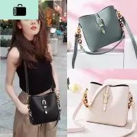 水桶包包女2020新款春韩版时尚斜挎包ins百搭港风链条质感小包包NEW LAKE女斜挎包