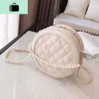 质感小包包女2020新款高级感小圆包潮韩版菱格chic链条斜挎包女包NEW LAKE女斜挎包