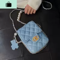 绣线小包包洋气女包2020流行新款潮时尚网红斜挎包百搭链条小方包NEW LAKE女斜挎包