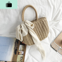 luomi 18夏森系手工编包编织包手提包旅游度假沙滩丝巾女包小包NEW LAKE