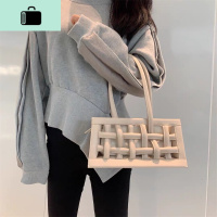 20新款洋气法棍包小众设计师款时尚白色腋下包编织镂空单肩手提包NEW LAKE 白色女士单肩包