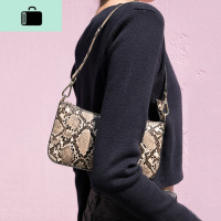 复古个性蛇纹腋下法棍单肩包包女2020春夏小众设计百搭手提斜挎包NEW LAKE 蛇纹新色女士单肩包