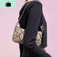 复古个性蛇纹腋下法棍单肩包包女2020春夏小众设计百搭手提斜挎包NEW LAKE 蛇纹新色女士单肩包