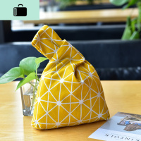 棉麻新款手袋手机包日式套结休闲小女包遛弯逛街手腕袋帆布便当NEW LAKE女士单肩包