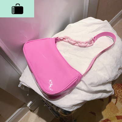 漆皮小包包女包2020夏天新款潮韩版百搭斜挎包网红洋气单肩腋下包NEW LAKE女士单肩包