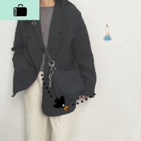 网红流行质感小包包女2020新款潮韩版百搭黑色链条腋下法棍单肩包NEW LAKE 黑色女士单肩包