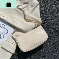软皮腋下包奶茶色单肩斜挎包两用撞色白包包2020新款潮网红夏百搭NEW LAKE女士单肩包