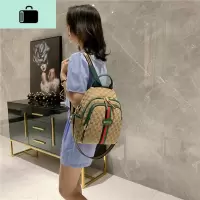 双肩包2020年新款百搭时尚韩版网红女包旅行包书包帆布大容量背包NEW LAKE