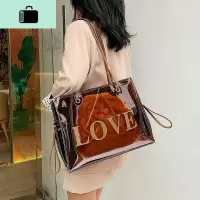 大包包女2020新款潮韩版百搭洋气托特包大容量透明果冻单肩斜挎包NEW LAKE女士单肩包