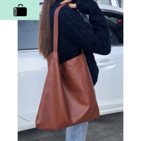 19ss/ 秋冬韩国ins休闲PU皮单肩包大容量帆布包手提袋托特包学生NEW LAKE 黑色女士单肩包