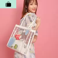 包包女包2020新款夏天时尚子母透明果冻包女大容量单肩手提托特包NEW LAKE女士单肩包