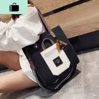 ins包包女2020夏季新款潮撞色手提单肩包韩版百搭斜挎包大托特包NEW LAKE女士单肩包