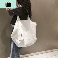 韩国ins慵懒风帆布大包女学生手提休闲单肩包港风潮牌百搭托特包NEW LAKE女士单肩包