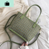 网供ins休闲大包包个性编织托特包新款2020大容量女包手提单肩包NEW LAKE女士单肩包