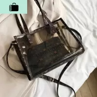 透明包包洋气包包女新款潮时尚百搭单肩包斜挎手提托特包NEW LAKE女士单肩包