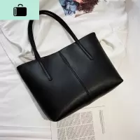 高级感包包女包新款2020潮大容量单肩包洋气质感简约托特包手提包NEW LAKE 黑色女士单肩包