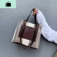 秋冬大包女2019年新款托特包大容量学生上课包学院单肩手提格子包NEW LAKE女士单肩包