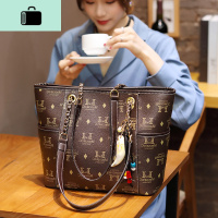 包包女2020新款潮时尚ins托特包女士皮手提大包大容量单肩女包NEW LAKE 咖啡色女士单肩包