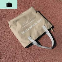 托特包简约百搭字母单肩包防水瑜伽包上课补习包袋女生书包NEW LAKE 卡其色女士单肩包