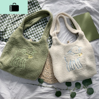 韩国托特包ins软萌小包包可爱软妹百搭斜挎包大容量单肩毛绒包NEW LAKE女士单肩包