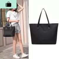 上班公文包女大包包女大容量文件牛津布尼龙托特包工作单肩手提袋NEW LAKE 黑色女士单肩包