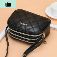 pu2019新款时尚三层大容量菱格女包单肩包斜挎女式包女包NEW LAKE女士单肩包