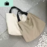 ins大热慵懒风单肩包大容量托特包新款时尚手提包 尼龙布女士布袋NEW LAKE女士单肩包