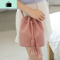 女士单肩包水桶斜挎包新款韩版休闲时尚春夏季潮学生少女包包女NEW LAKE