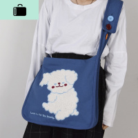 布依布饶包袋/新款刺绣帆布包软萌可调节单肩斜挎包大容量学生包NEW LAKE女士单肩包