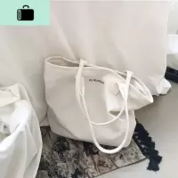 慵懒风帆布包女单肩大容量简约百搭学生韩版原宿ulzzang帆布袋insNEW LAKE女士单肩包