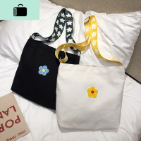 夏季简约帆布托特包女 花朵可爱少女NEW LAKE女士单肩包
